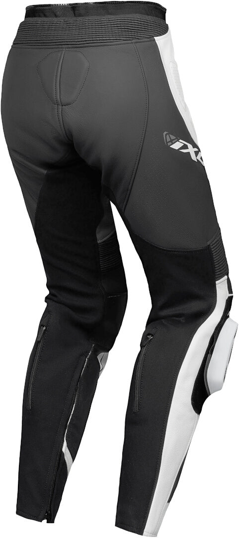 IXON VORTEX 3 PT L DAMAS MOTO PANTALONES CUERO NEGRO GRIS BLANCO
