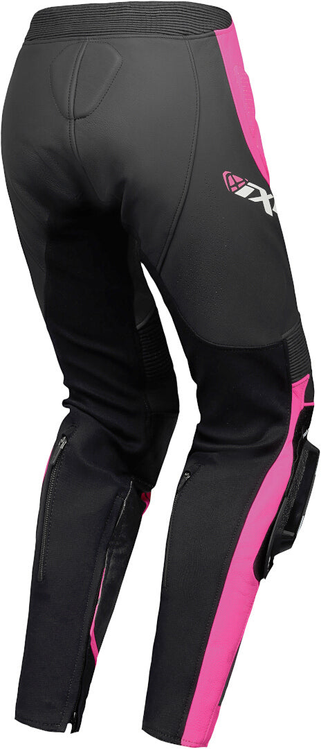 IXON VORTEX 3 PT L DAMAS MOTO PANTALONES CUERO NEGRO ROSA