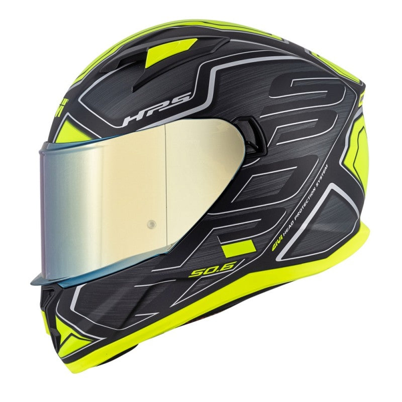 Casco integral de moto Givi 50.6 Sport Deep Black Yellow Fluo Double Visor