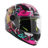 LS2 FF812 KID CYBERG CASCO DE MOTO PÚRPURA CYAN