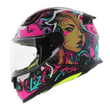 LS2 FF812 KID CYBERG CASCO DE MOTO PÚRPURA CYAN
