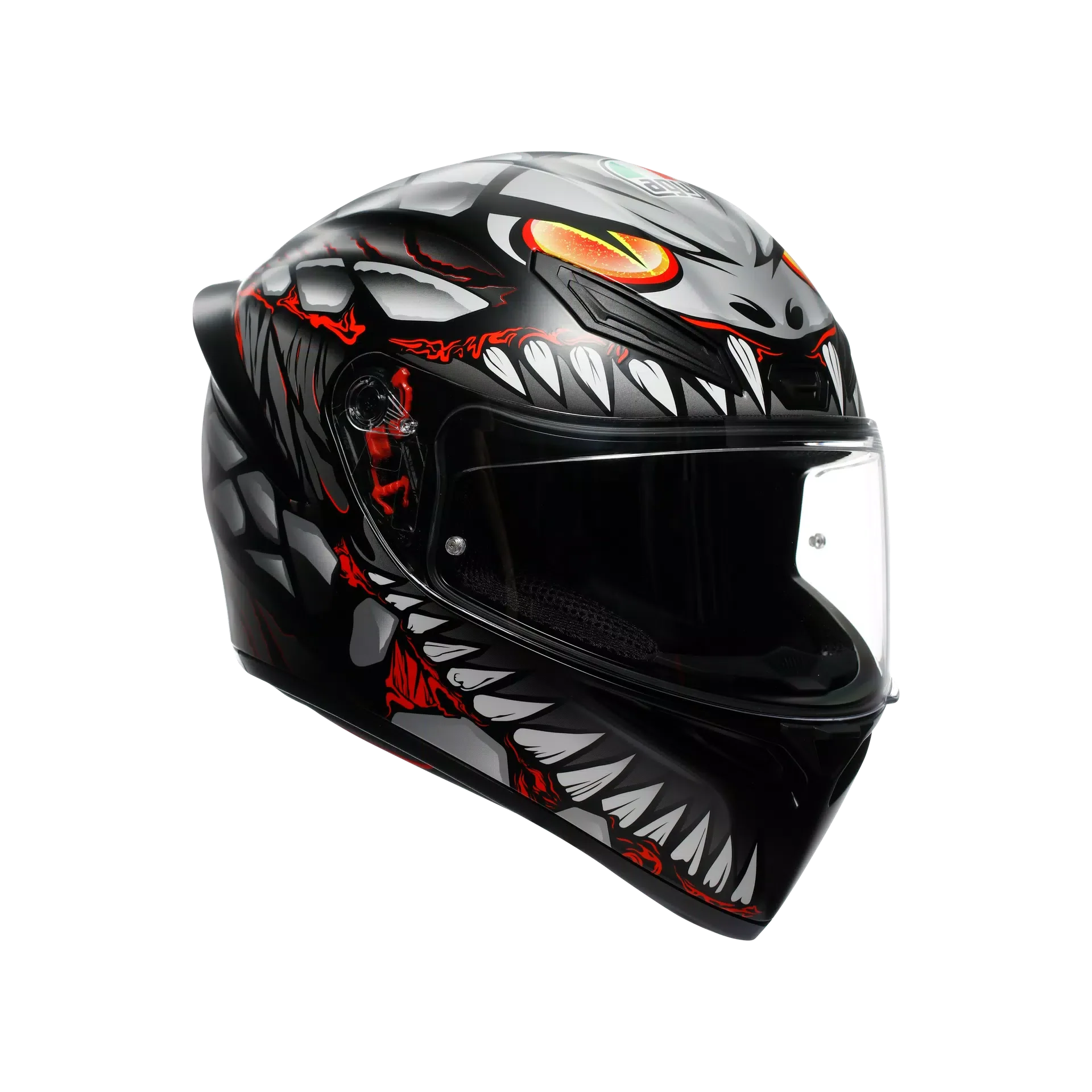 AGV K1 S LYZARD CASCO INTEGRAL DE MOTOCICLETA NEGRO MATE GRIS ROJO