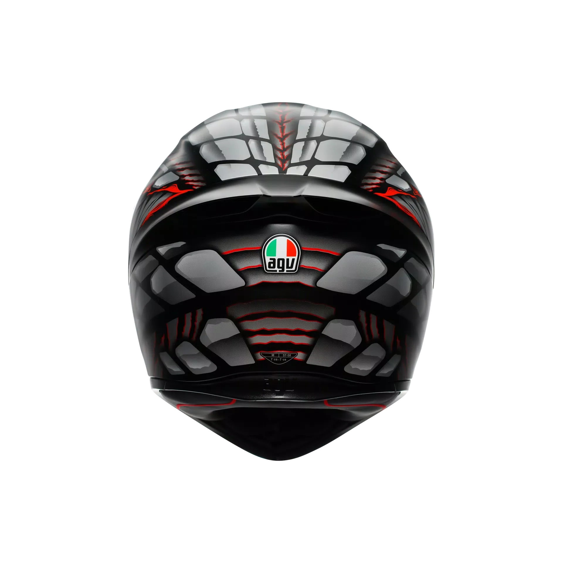 AGV K1 S LYZARD CASCO INTEGRAL DE MOTOCICLETA NEGRO MATE GRIS ROJO