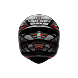 AGV K1 S LYZARD CASCO INTEGRAL DE MOTOCICLETA NEGRO MATE GRIS ROJO