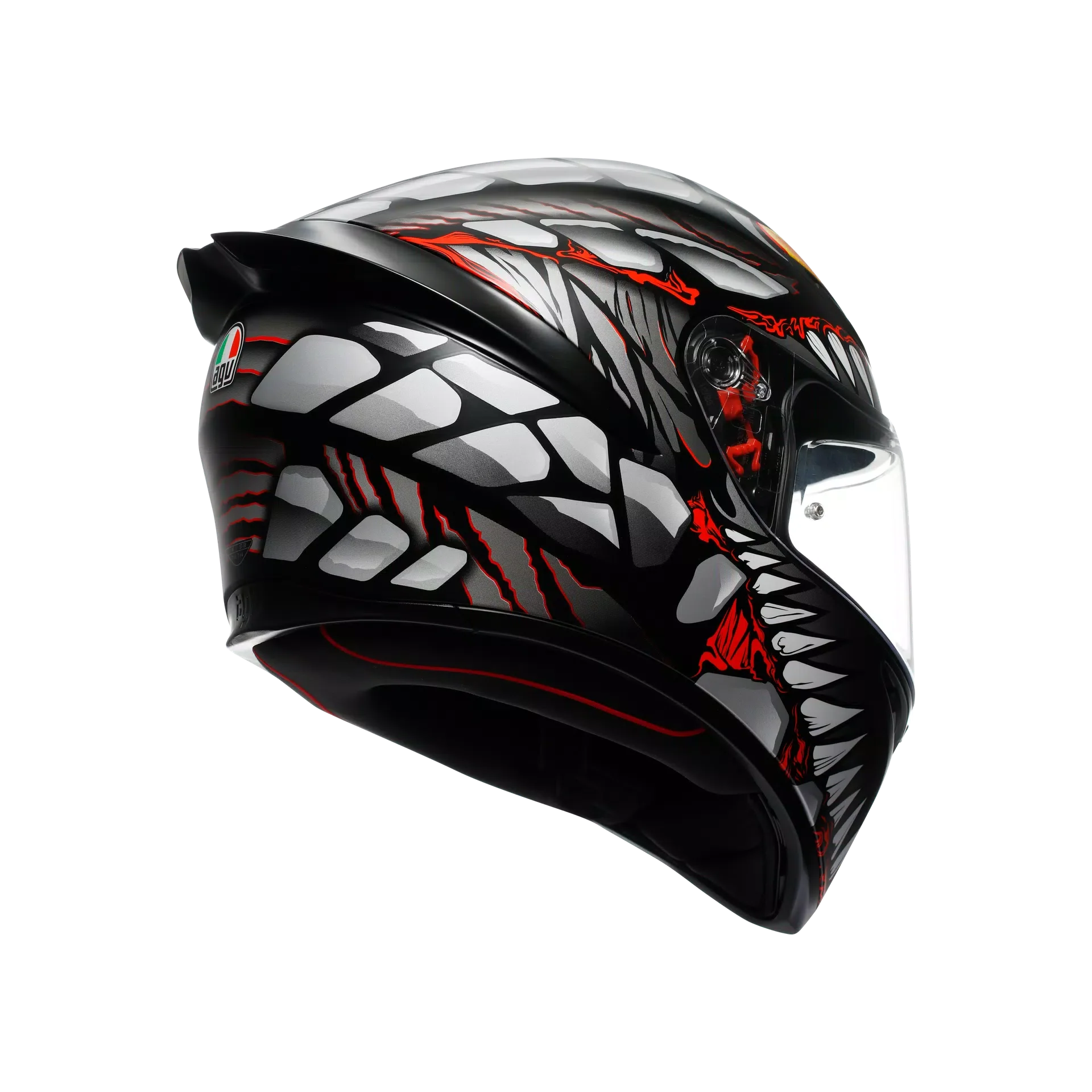 AGV K1 S LYZARD CASCO INTEGRAL DE MOTOCICLETA NEGRO MATE GRIS ROJO