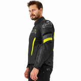 SHIMA SOLID 2.0 CHAQUETA TEXTIL DE MOTO HOMBRE NEGRO AMARILLO