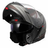 LS2 FF908 STROBE II CODE CASCO DE MOTO NEGRO GRIS