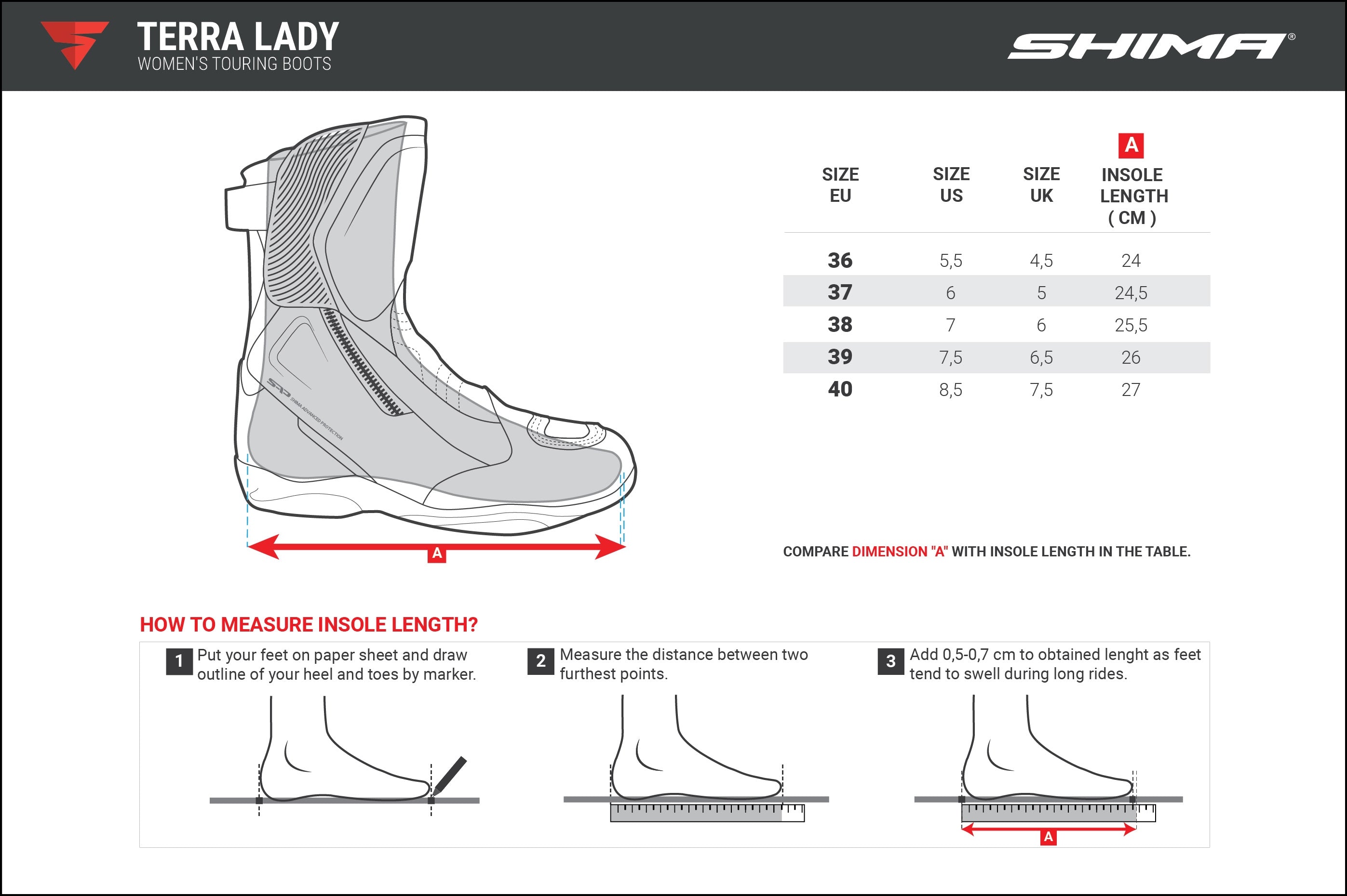 SHIMA TERRA LADY BOOTS BLACK - SECURTEX MOTOR S.L (t/a MaximoMoto)