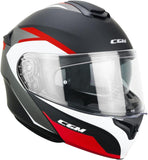 CGM 568G BER DRESDA Moto Modular Casco Negro Rojo Mate