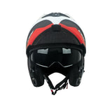 CGM 568G BER DRESDA Moto Modular Casco Negro Rojo Mate