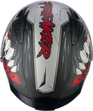 CGM 127X DEEP FREAKER Abatibles Jet Casco Negro Rojo Mate