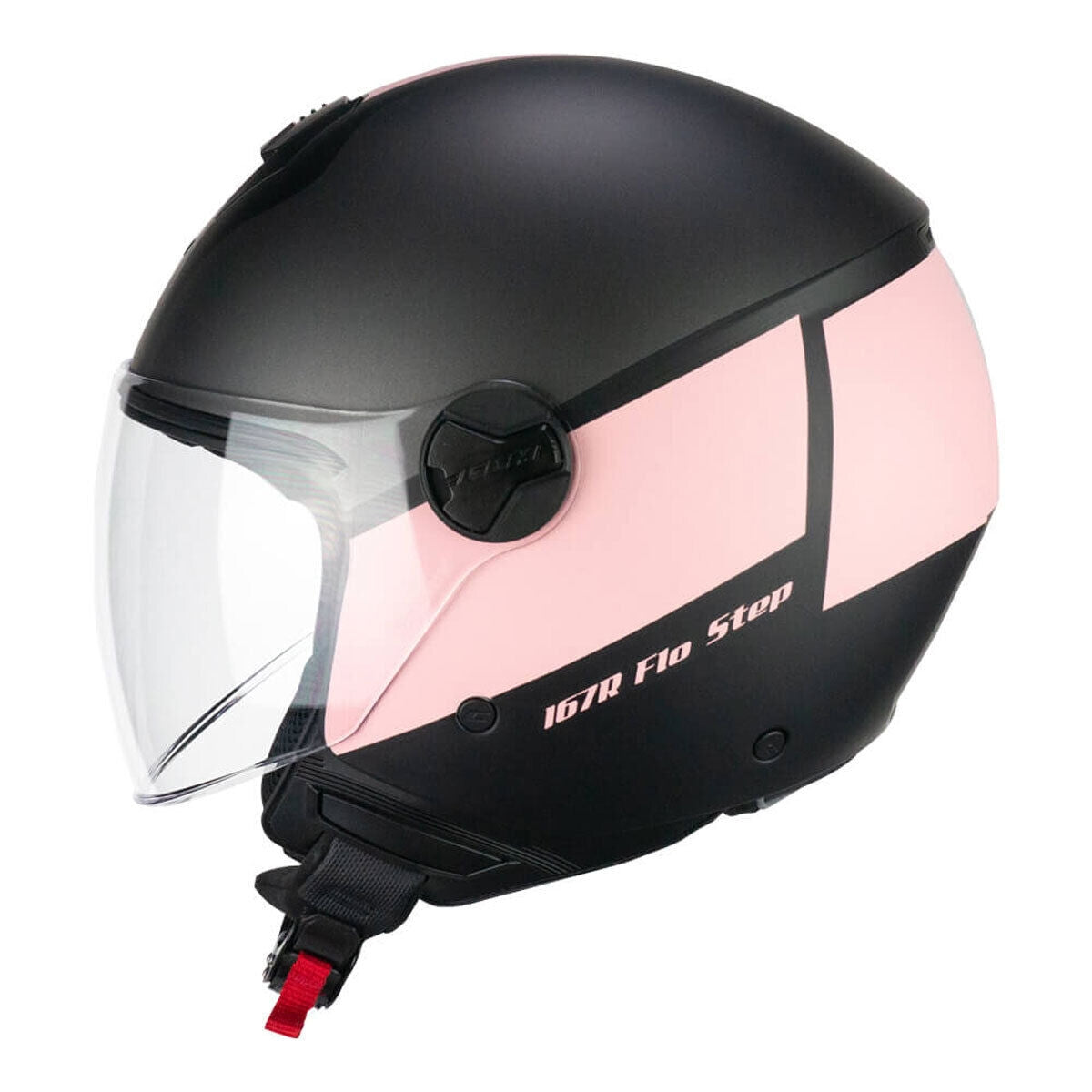 CGM 167R FLO STEP JET CASCO MOTO ANTRACITE ROSA SATINATO LUNGA - CASCO