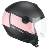 CGM 167R FLO STEP JET CASCO MOTO ANTRACITE ROSA SATINATO LUNGA - CASCO