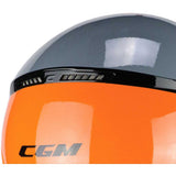 CGM 167R FLO STEP JET CASCO MOTO GRIGIO ARANCIONE LUNGA - CASCO
