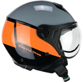 CGM 167R FLO STEP JET CASCO MOTO GRIGIO ARANCIONE SAGOMATA - CASCO