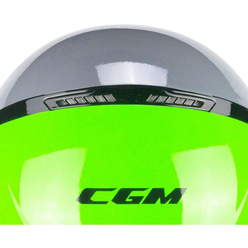 CGM 167R FLO STEP JET CASCO MOTO GRIGIO VERDE SAGOMATA - CASCO