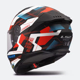 LS2 FF808 STREAM II MIKA CASCO DE MOTO BLANCO AZUL ROJO