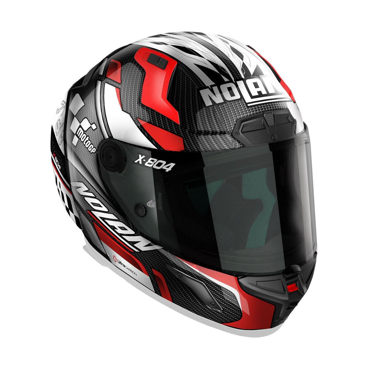 Nolan X-804 RS MOTO GP 022 Casco Modular Integral de Moto Racing en Carretera Rojo Blanco