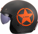 LS2 OF601 BOB II C STAR CASCO DE MOTO NARANJA