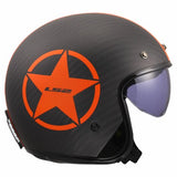 LS2 OF601 BOB II C STAR CASCO DE MOTO NARANJA