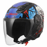 LS2 OF616 AIRFLOW II ZOMBIE CASCO DE MOTO NEGRO ROJO AZUL