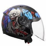 LS2 OF616 AIRFLOW II ZOMBIE CASCO DE MOTO NEGRO ROJO AZUL