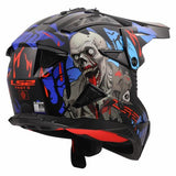 LS2 MX708 FAST II ZOMBIE CASCO DE MOTO NEGRO ROJO AZUL