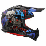 LS2 MX708 FAST II ZOMBIE CASCO DE MOTO NEGRO ROJO AZUL