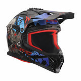 LS2 MX708 FAST II ZOMBIE CASCO DE MOTO NEGRO ROJO AZUL