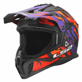 LS2 MX708 FAST II GROTESK CASCO DE MOTO PÚRPURA NARANJA