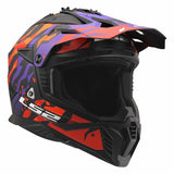 LS2 MX708 FAST II GROTESK CASCO DE MOTO PÚRPURA NARANJA