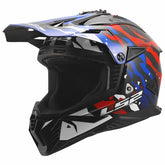 LS2 MX708 FAST II GROTESK CASCO DE MOTO BLANCO AZUL ROJO