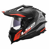 LS2 MX701 EXPLORER HEXA CASCO DE MOTO NEGRO ROJO GRIS