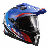LS2 MX701 EXPLORER HEXA CASCO DE MOTO BLANCO AZUL ROJO