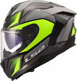LS2 FF817 CHALLENGER II VIPER CASCO DE MOTO GRIS H-V AMARILLO