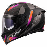 LS2 FF818 STORM III SPORTY CASCO DE MOTO GRIS PÚRPURA