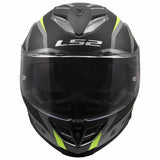 LS2 FF818 STORM III DYNAMO CASCO DE MOTO NEGRO H-V AMARILLO