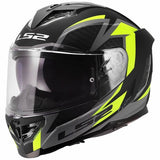 LS2 FF818 STORM III DYNAMO CASCO DE MOTO NEGRO H-V AMARILLO
