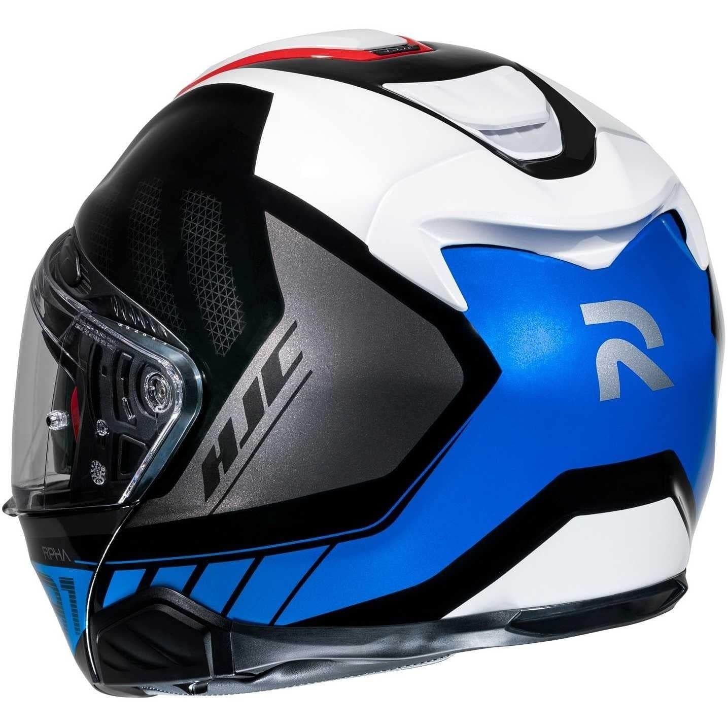 HJC RPHA 91 Refined MC21 Casco Modular de Moto Negro Azul Blanco - CASCO