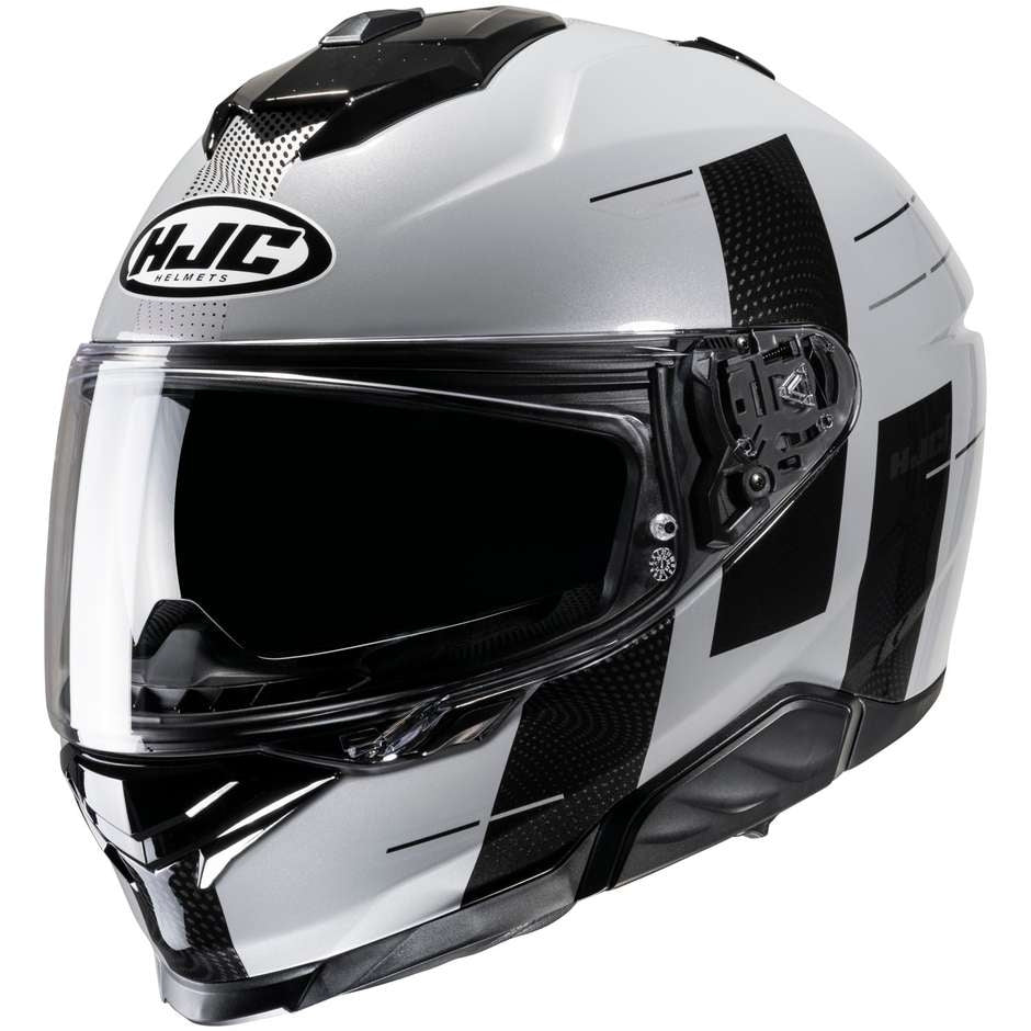 HJC- Casco i71 PEKA MC5 Integral Deportivo Moto Racing Gris Negro