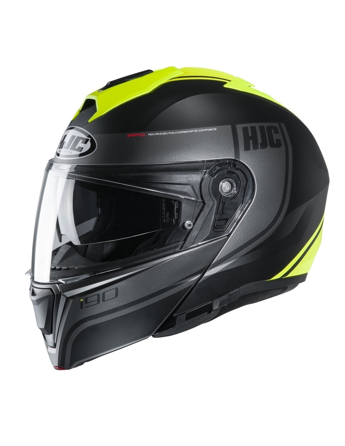 Casco Moto Modular HJC i90 Davan MC4HSF Negro Amarillo Fluo