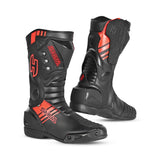 SHUA - Botas Piel Super Tech Negro/Rojo-Maximo Moto