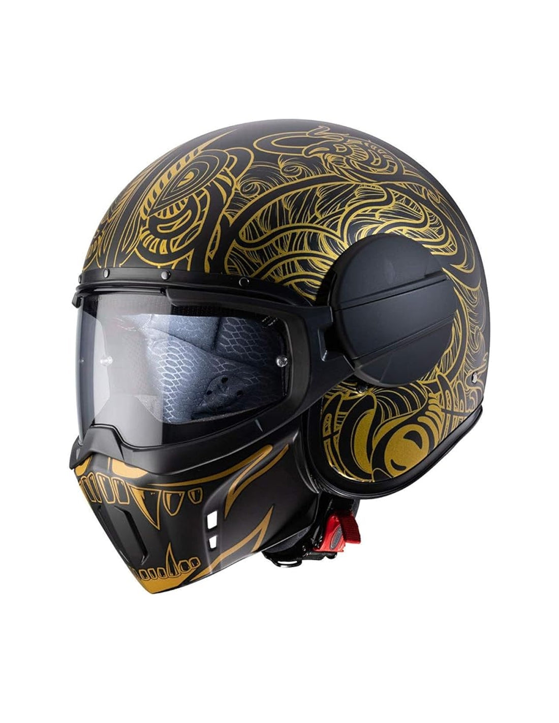 CABERG-CASCO GHOST MAORI MATT BLACK/GOLD - SECURTEX MOTOR S.L (t/a MaximoMoto)