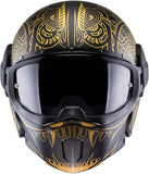 CABERG-CASCO GHOST MAORI MATT BLACK/GOLD - SECURTEX MOTOR S.L (t/a MaximoMoto)