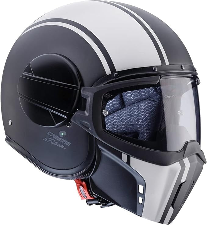 CABERG-CASCO GHOST LEGEND MATT BLACK/WHITE - SECURTEX MOTOR S.L (t/a MaximoMoto)