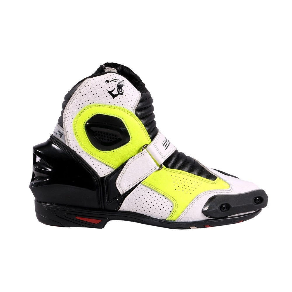 BELA - Botas Piel Faster Blanco/Amarillo Fluor - SECURTEX MOTOR S.L (t/a MaximoMoto)