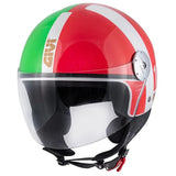 Casco Jet GIVI 10.7 MINI-J moto conducción urbana ROJO BLANCO VERDE