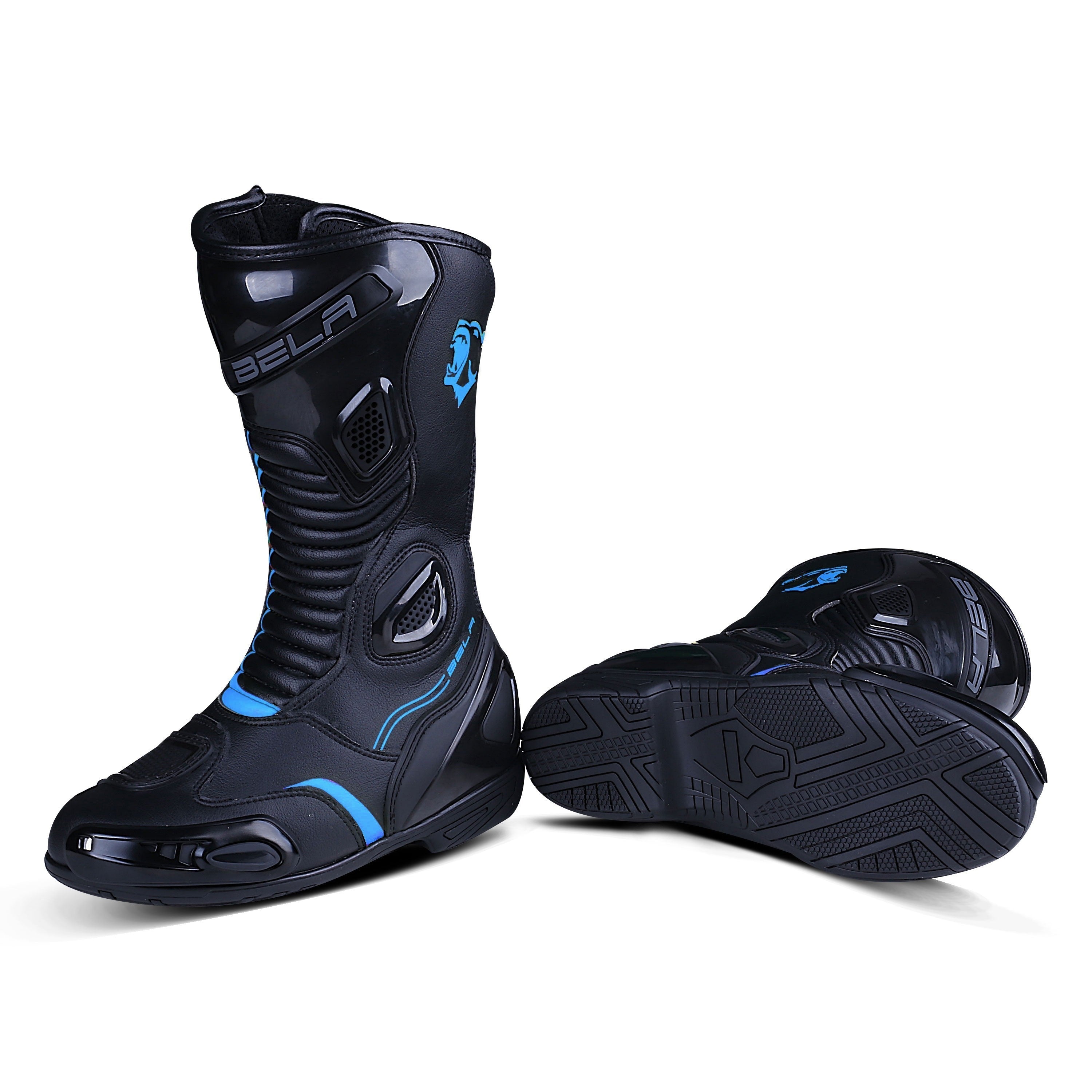 BELA - Botas Piel Strip Lady Negro/Azul - SECURTEX MOTOR S.L (t/a MaximoMoto)