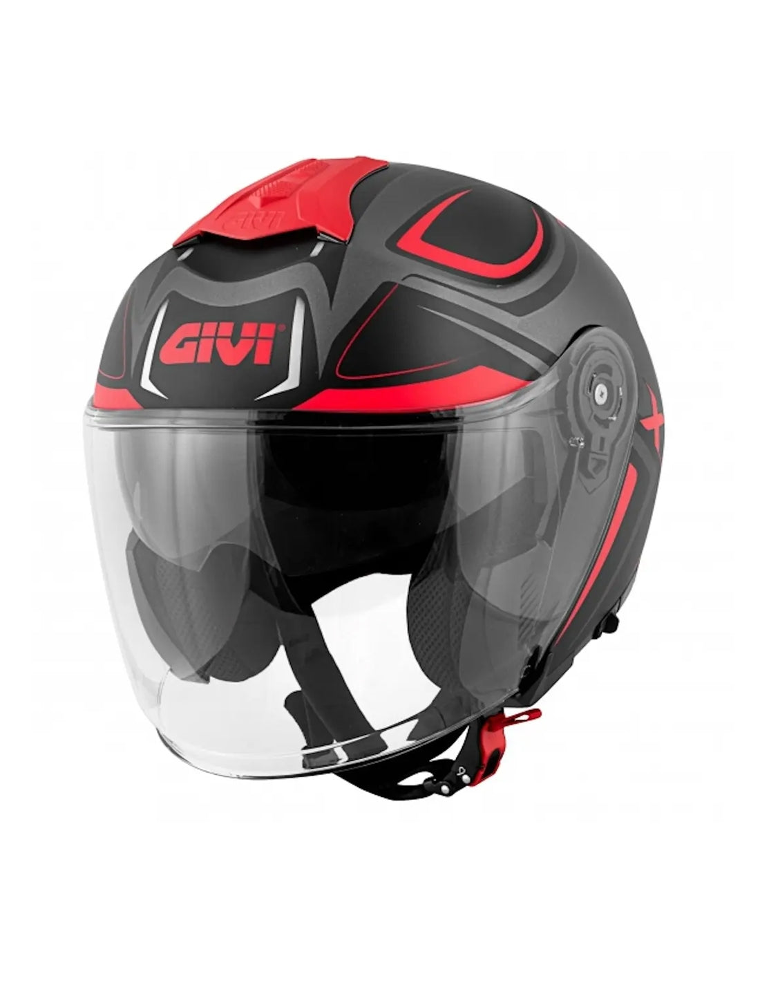 GIVI - CASCO JET X22 PLANETD HYPER TITANIO ROJO - SECURTEX MOTOR S.L (t/a MaximoMoto)