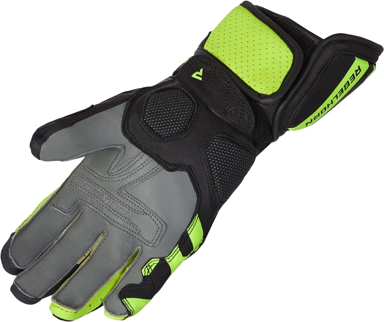 REBEL HORN - GUANTES PIEL FIGHTER BLACK/FLUO YELLOW - SECURTEX MOTOR S.L (t/a MaximoMoto)